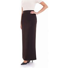 Brown Maxi Back Slitted Pencil Skirt