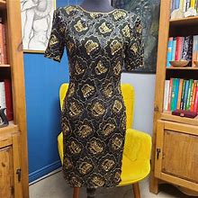 Stenay Dresses | Stenay Vintage Bead & Lace Dress Size 2 | Color: Black/Gold | Size: 2