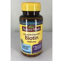 Nature Made Biotin 5000 Mcg 120 Softgels Exp 4/24