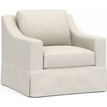 York Slope Arm Slipcovered Armchair, Down Blend Wrapped Cushions, Performance Boucle Oatmeal - Furniture - Chairs - Pottery Barn