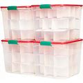 HOMZ 31 Qt Holiday Clear Storage Container W/ Latching Handles(4 Pk)(Used)