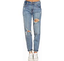 Luvamia Boyfriend Jeans For Women Stretch High Waisted Ripped Distressed Mom Jeans Slim Denim Pants