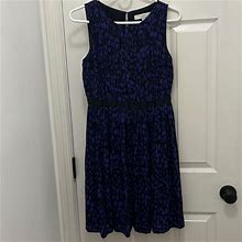 Loft Dresses | Ann Taylor Loft Size 2 Dress. Pleated Top, Ribbon Detailing. $40 | Color: Black/Purple | Size: 2