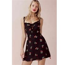 For Love & Lemons Black Cherry Print Tank Mini Dress M
