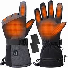 Heated Gloves For Men And Women, Electric Heated Gloves Hand Warmers Battery Powered Temperature Adjustable Touchscreen Waterproof Winter Gloves For