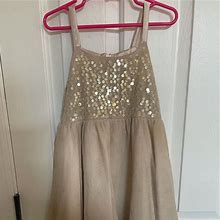 The Children's Place Dresses | Gold Sparkle Dress & Grey Long Sleeve Tulle Dress | Color: Gold/Gray | Size: 6G