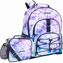 Purple Navy Laguna Tie Dye XL Backpack & Cold Pack Lunch Bundle