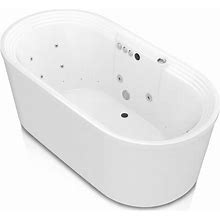 Sofi 5.6' Center Drain Whirlpool And Air Bath Tub In White, Bathtubs, By ANZZI