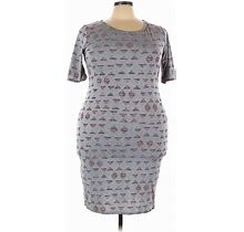 Lularoe Casual Dress - Sheath: Gray Jacquard Dresses - Women's Size 3X