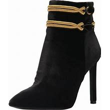 Nine West Women's Teresa Fabric Ankle Boot, Black/Black, 7 New