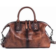 Genuine Leather Handbags For Women, Soft Hobo Satchel Shoulder Bags Crossbody Vintage Tote Bags Ladies With Ziplock