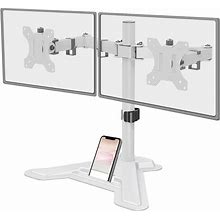 Dual Monitor Stand - Free Standing Full Motion Monitor Desk Mount Fits