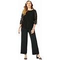 Plus Size Women's Popover Lace Jumpsuit By Jessica London In Black (Size 20 W)