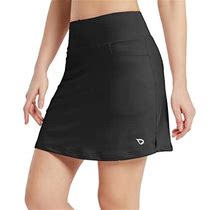 Baleaf Womens 16 Golf Skirts High Waisted Tennis Athletic Running Workout Active Skorts With Pockets Black Medium