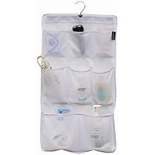 Misslo 8 Pockets Mesh Shower Organizer Hanging Caddy With Rotating Hanger Quick Dry Bathroom Storage White