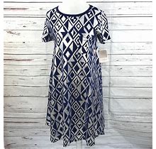 Lularoe Dresses | Lularoe Carly Dress Sequin Blue Silver Size Small | Color: Blue/Silver | Size: S