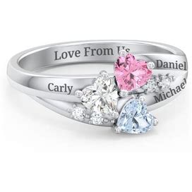14K White Gold Heart Cluster Ring With Accents