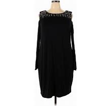 Philosophy Republic Clothing Casual Dress - Sweater Dress Cold Shoulder Long Sleeve: Black Dresses - Women's Size 2X