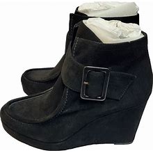 NEW In BOX Nine West BACKTRACK Black Suede Boots Bootie 12m
