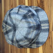 Burberry Accessories | Burberry Vintage Wool Newsboy Cap Hat Size Small Plaid Checked Unisex | Color: Gray/Tan | Size: Os