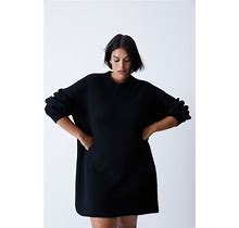 Ladies - Black Knit Dress - Size: L - H&M