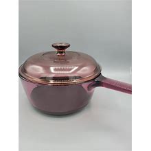 Vintage Corning Visions Ware Cranberry Pink Glass Cookware Pots You Choose: 1.5 Or 2.5 Liter Nonstick Teflon Line Saucepans & PYREX Lids