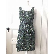 Loft By Ann Taylor Floral Dress Navy And Green Size 8P Petite