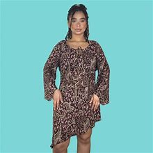 Not Available Dresses | Vintage Sheer Paisley Print Dress | Color: Brown/Pink | Size: 3X