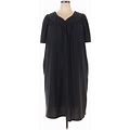 Anthony Richards Casual Dress - Shift V-Neck Short Sleeves: Black Print Dresses - Women's Size 2X