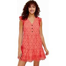 Loft Dresses | Nwt Womens Petite Size 12 12P Ann Taylor Loft Embroidered Eyelet Mini Dress | Color: Orange | Size: 12P