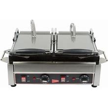 Cecilware SG2LF Double Panini Sandwich Grill With Flat Grill Surfaces - 14 1/2" X 9" Cooking Surface - 240V, 3200W