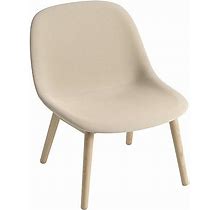 Muuto Fiber Lounge Chair With Wood Base - Color: Beige - MFIBLWODU-OAK-M139236