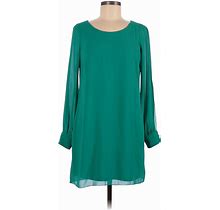 By & By Casual Dress - Shift: Teal Solid Dresses - Women's Size Medium