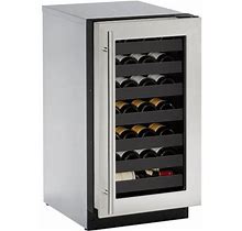 U-Line 31 Bottle 2000 Series Single Zone Freestanding/Built-In Wine Refrigerator, Glass In Gray | 33.687 H X 23.437 W X 17.75 D In | Wayfair