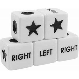 5Pcs Left Right Center Dice Six Sided 16mm Standard Size Acrylic Dice Easy To Grip Game Dice Games Standard Dice 16mm