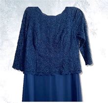 Alex Evenings Dresses | Long Evenings Dress By Alex Size 10P Navy Blue | Color: Blue | Size: 10P