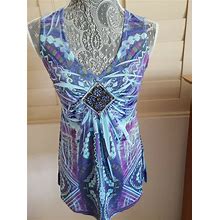 Apt. 9 Blue And Purple Jeweled Mini Dress Size Xs