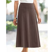 Appleseeds Women's Everyday Knit Long Skirt - Brown - 1X - Womens