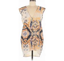 Geren Ford Casual Dress - Mini Plunge Sleeveless: Tan Dresses - Women's Size Medium