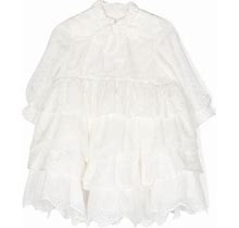 MI MI SOL Broderie-Anglaise Ruffled Dress White