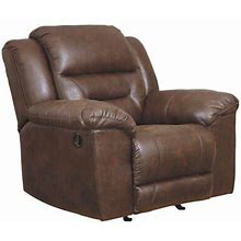 Bowery Hill Contemporary Fabric Rocker Recliner In Chocolate