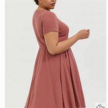 Torrid Dresses | Dusty Rose Rib Button Down Skater Dress | Color: Pink | Size: 6