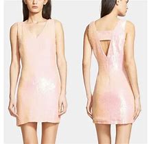 Tracy Reese Dresses | Tracy Reece Sequin V-Neck Shift Dress | Color: Pink | Size: 0
