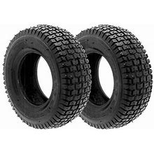 Set Of (2) Turf Tires 15X6.00X6 (15X600-6) 4 PLY TBLS Turf Tread