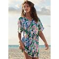 Women's Printed Cover-Up Tunic Cover-Up Dresses - Morning Tropics, Size M By Venus