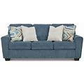 Signature Design By Ashley 87" Square Arm Sofa Bed Polyester In Blue | 39 H X 87 W X 38 D In | Wayfair 042F982770c92a5732a8030e2dfd7bd2
