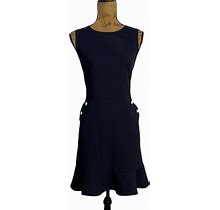 Ann Taylor Loft Dresses | Ann Taylor Loft 8 Womens Dress Nwt Navy Blue Pockets Flirty Pearl Buttons Party | Color: Blue | Size: 8