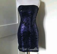Ruby Rox Dresses | Ruby Rox Blue/Black Sequin Strapless Mini Dress Sj | Color: Black/Blue | Size: Sj