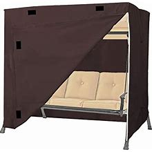 Swing Cover 12 Oz Waterproof - 100% UV & Weather Resistant Porch Swing Cover With Air Pockets And Drawstring For Snug Fit (60 D X 88 W X 72 H, Coffee