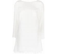 Sachin & Babi Lace-Trim Long-Sleeve Shift Dress - White